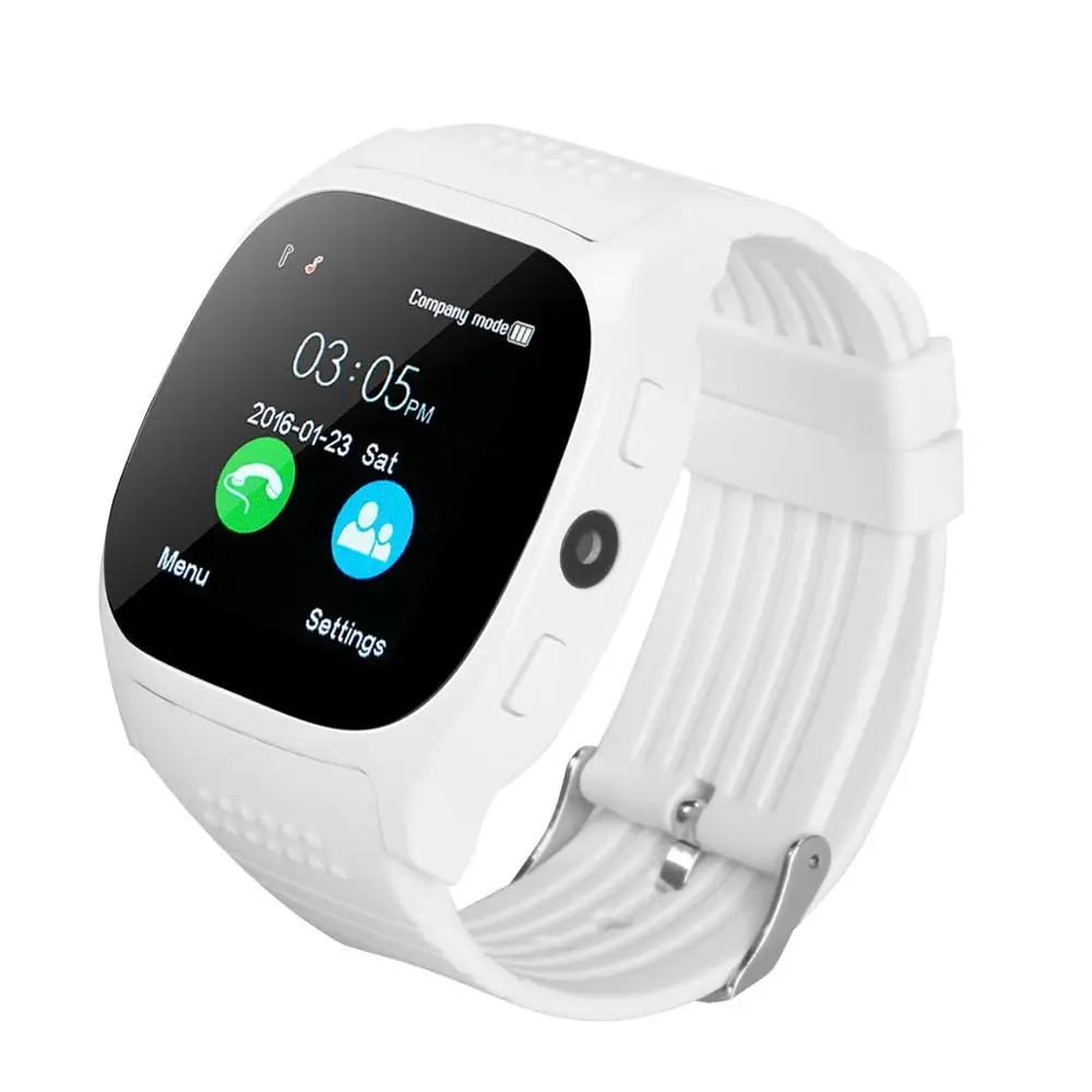 White Cawono T8 Bluetooth Смарт часы Поддержка SIM TF карта с камерой спортивные наручные часы музыкальный плеер для Apple Android VS M26 DZ09 A1 - Цвет: White