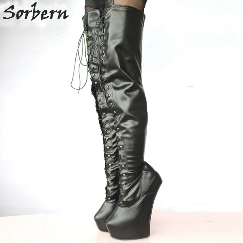 Женские высокие ботинки на платформе 20 см унисекс размеры 36 46|boots long|crotch high bootsthigh