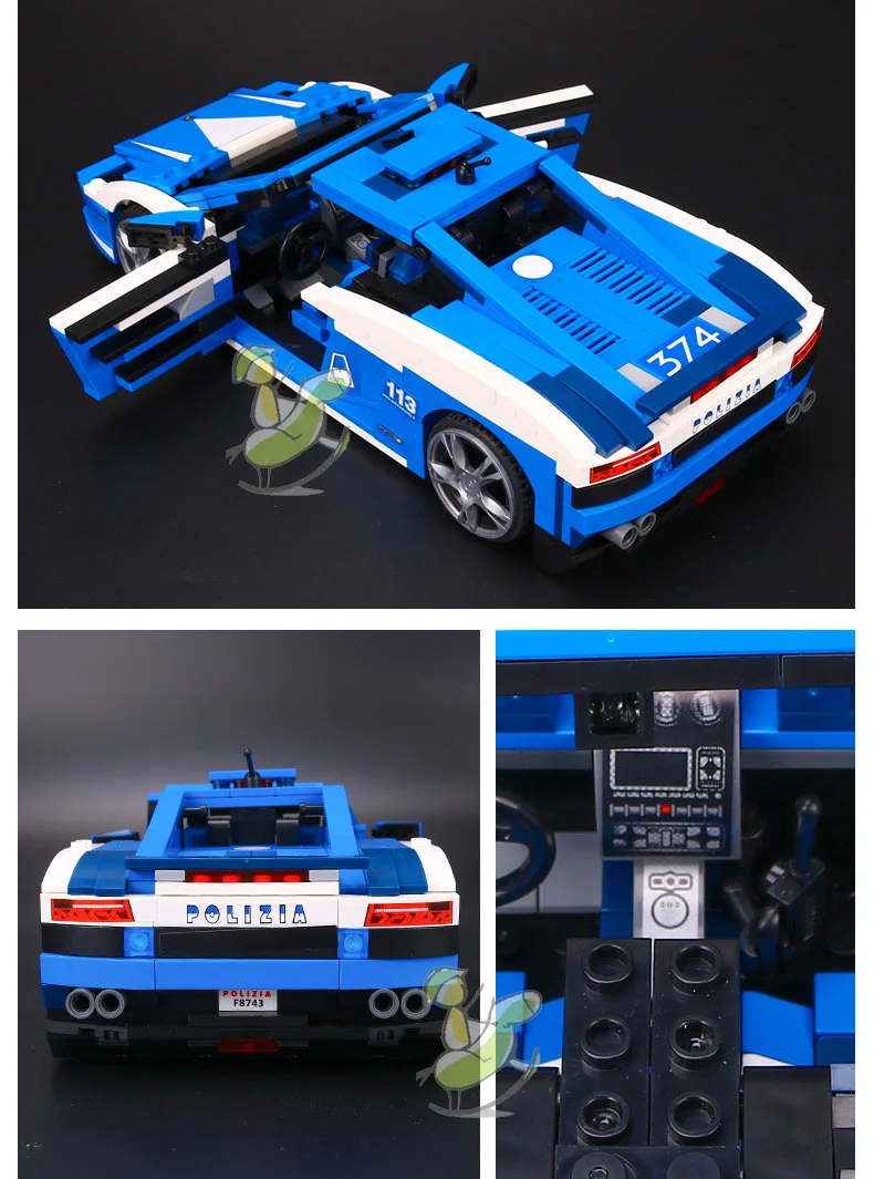 YILE 008 Совместимость гонка Lamborghiki полицейский автомобиль LP560 4 8214 строительные