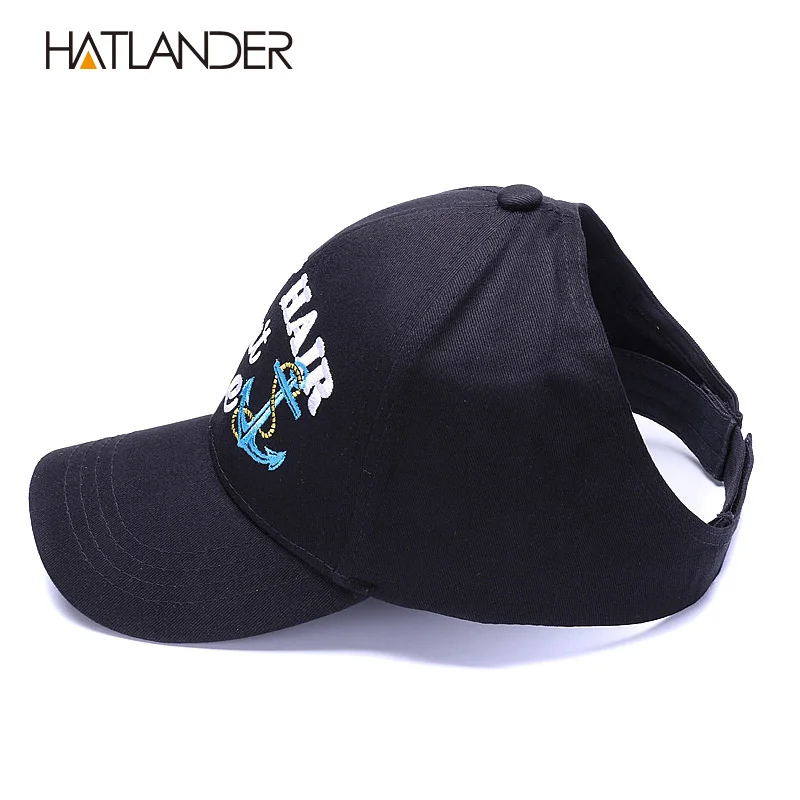 HATLANDER, конский хвост, Хлопковые бейсболки для женщин, спортивные шапки для девочек, кепка с козырьком от солнца, теннисная Кепка, регулируемая, пустой верх, грязная булочка, шапка