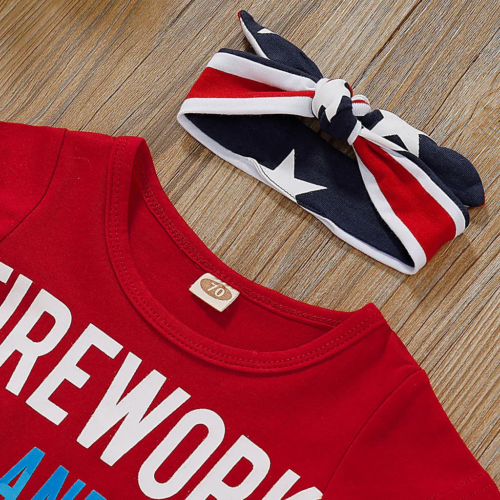 Комплекты летней одежды для маленьких мальчиков патриотическая футболка с