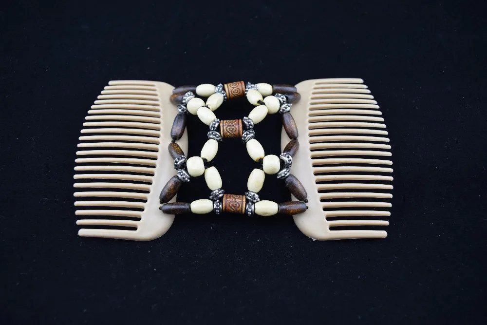 40pcs/lot vintage magic beads wood stretchy hair clip slide combs new hair accessories