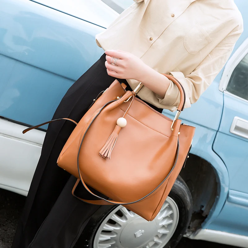 Real Cow Leather Ladies HandBags Women Genuine bags Totes Messenger Bags Hign Quality Designer Luxury Brand Bag | Багаж и сумки