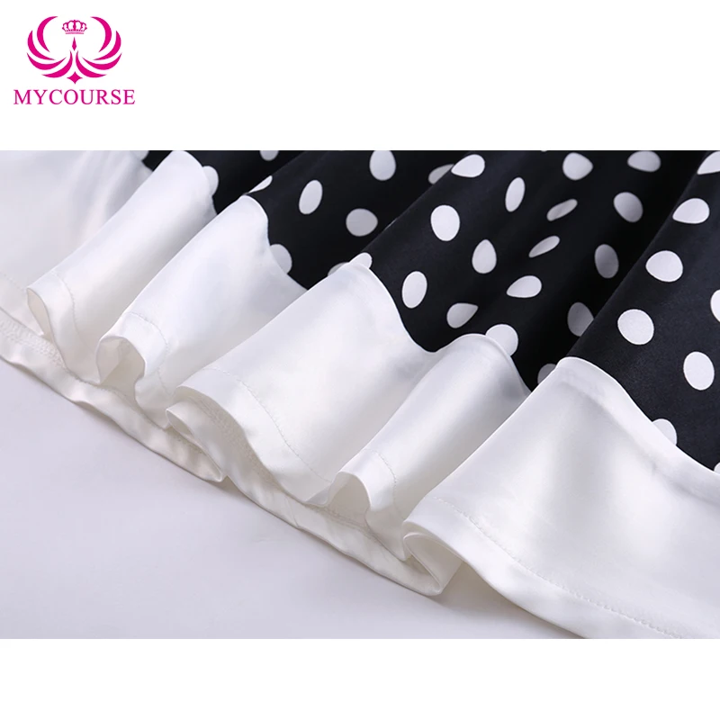 Mycourse Стиль: лето 2016 г. Для женщин Одри Хепберн платье большие качели в горошек