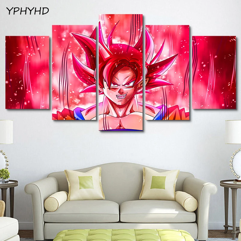 YPHYHD 5 шт. HD мощная Goku современная настенная лампа Художественная печать на холсте