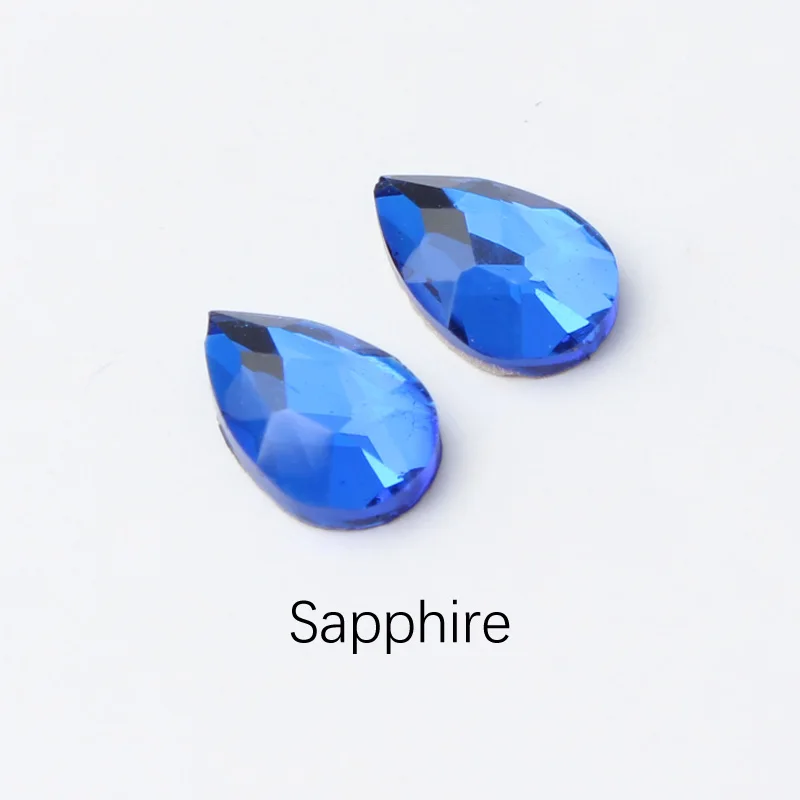 Sapphire Модный стиль 3D ногтей Стразы 5X8 мм Капля Flatback Стекло кристаллы Применение для ногтей DIY украшения Стразы - Цвет: Sapphire