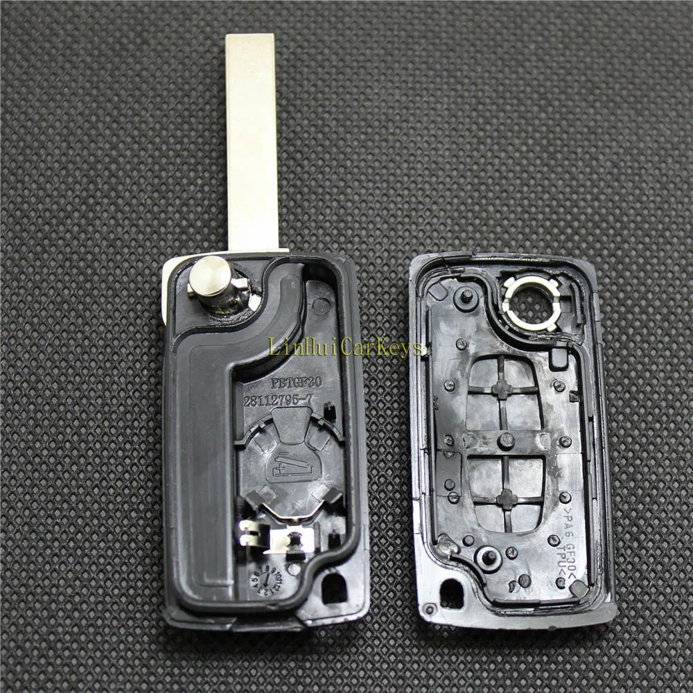 PINECONE для PEUGEOT 307 308 407 607 раскладной складной ключ 2 кнопки необработанный чистый
