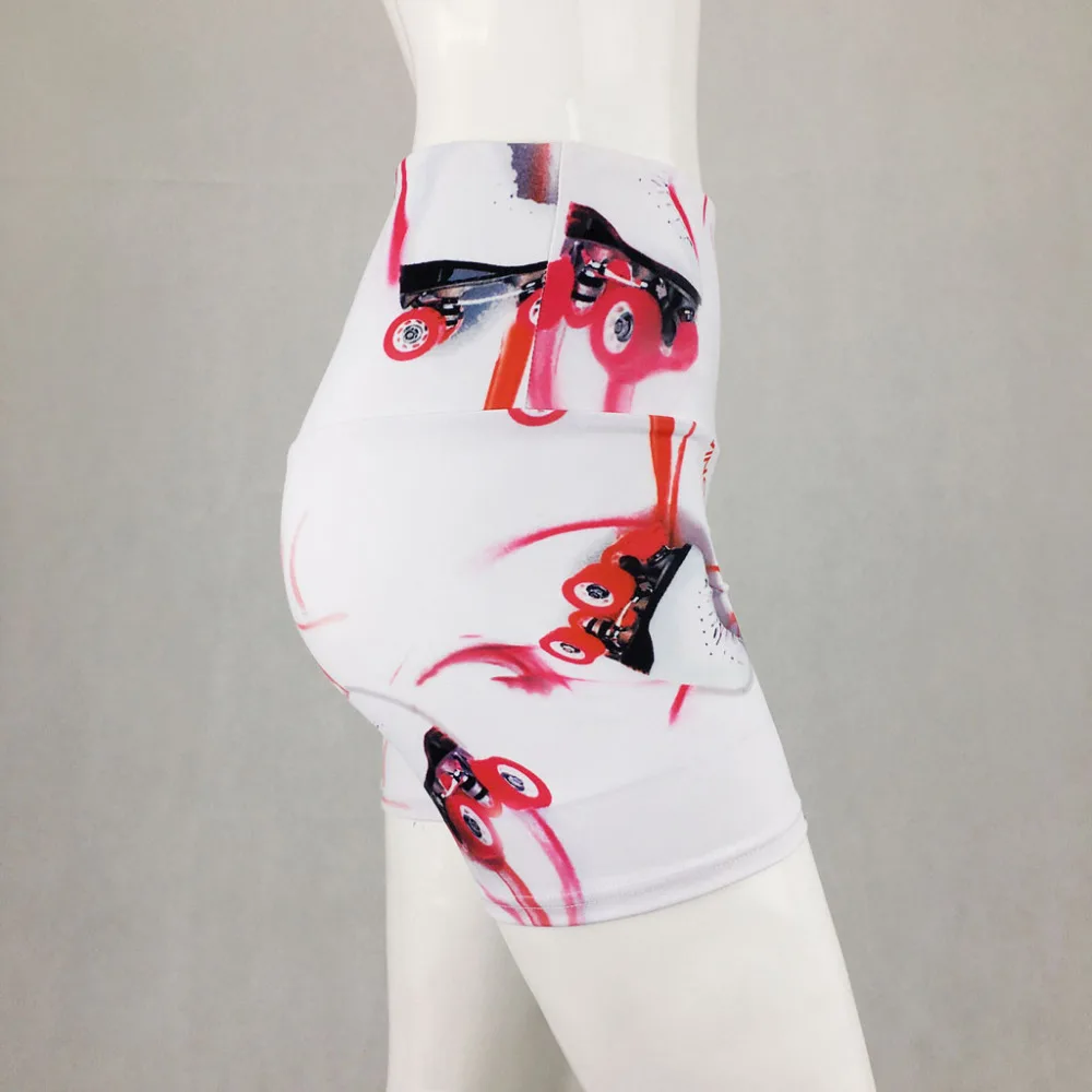 Женские шорты для йоги с цифровой печатью высокой талией быстросохнущие фитнеса