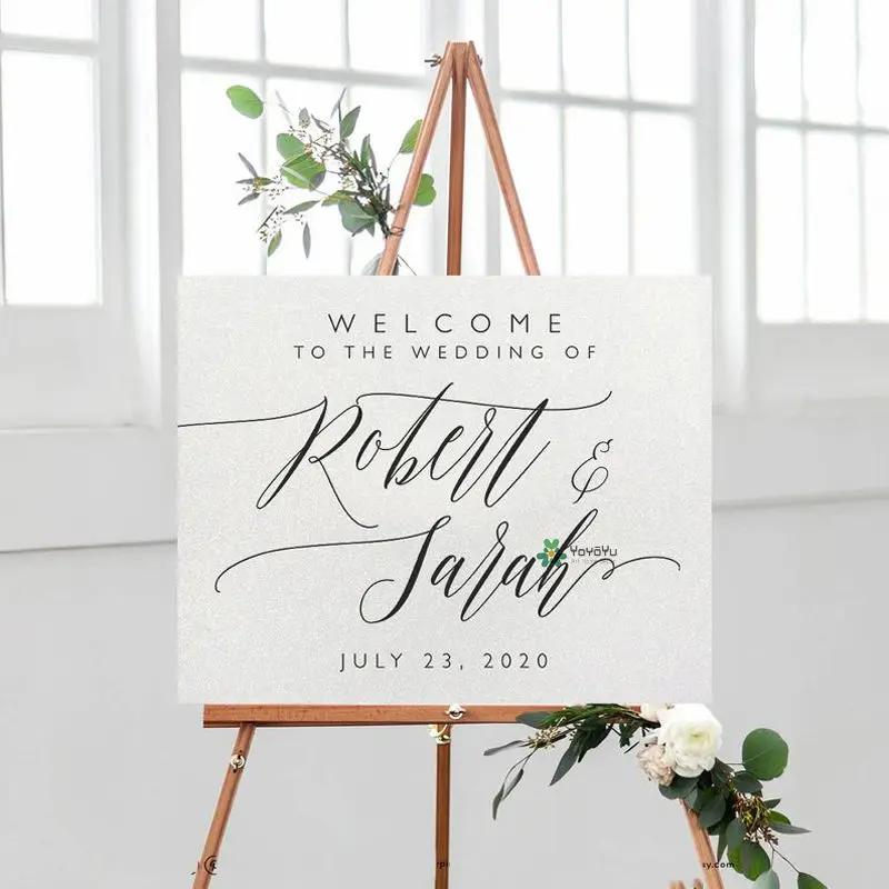 

Wedding Sign Decor Welcome toThe Wedding Decal Vinyl Personalised Name Mural Wedding Sign Ceremony Wedding Wall Sticker DIYZW412