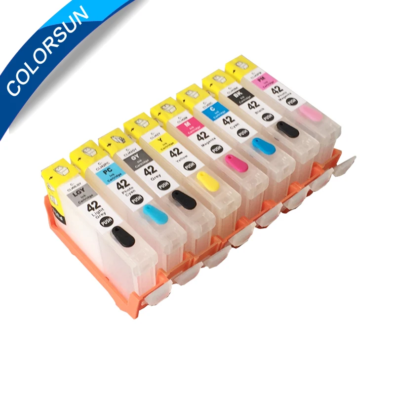 8 цветов для Canon CLI 42 многоразовый картридж принтера Pro 100 Pro100 с чипами ARC|cartridge for