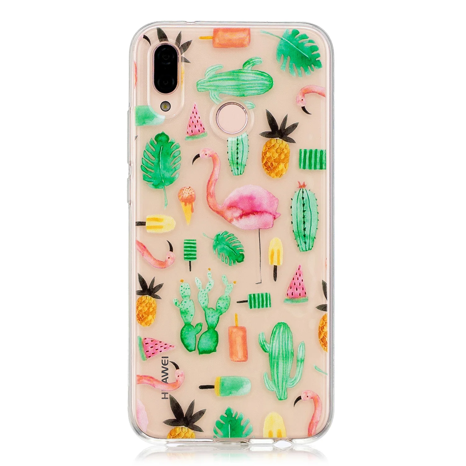 Чехол с цветочным рисунком фламинго для huawei p20 lite мягкий силиконовый чехол из ТПУ