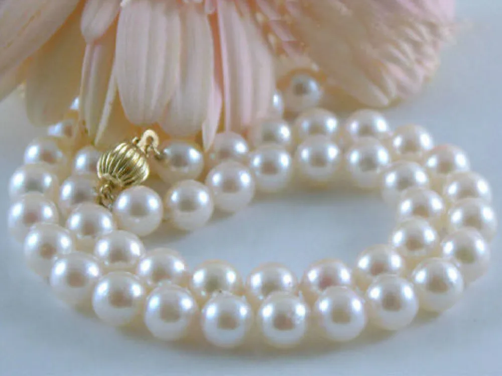

charming AAA 10-11mm AKOYA White natural Pearl Necklace 18" >Selling jewerly free shipping