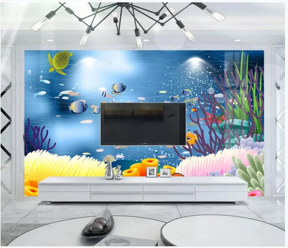 Пользовательские фото обои для стен 3 d красивый подводный мир Дельфин Коралловый