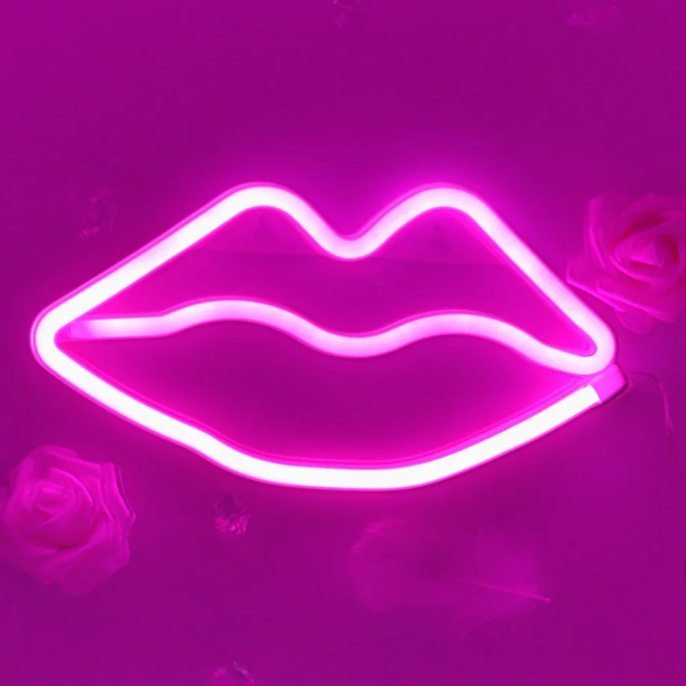 Светодиодный неоновый светильник TONGER ночник с Фламинго/губами уникальный дизайн