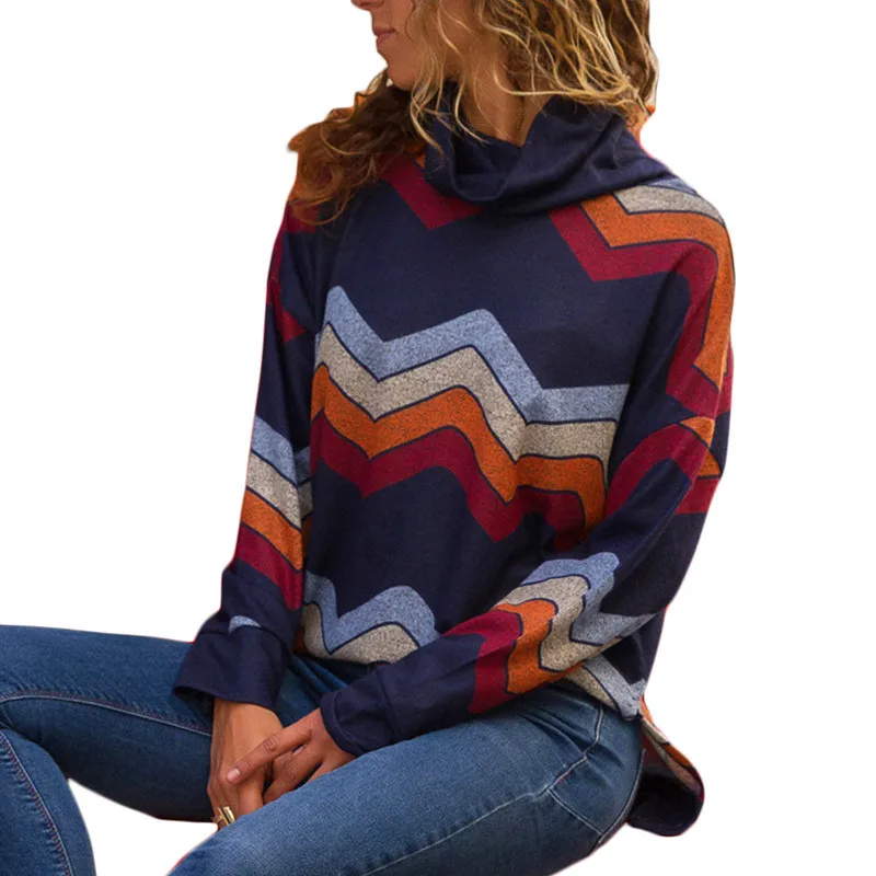 3 Color 5 Size Women Striped Sweater for Long Sleeve Pullovers Casual Cotton Female Top Jumper Plus | Женская одежда