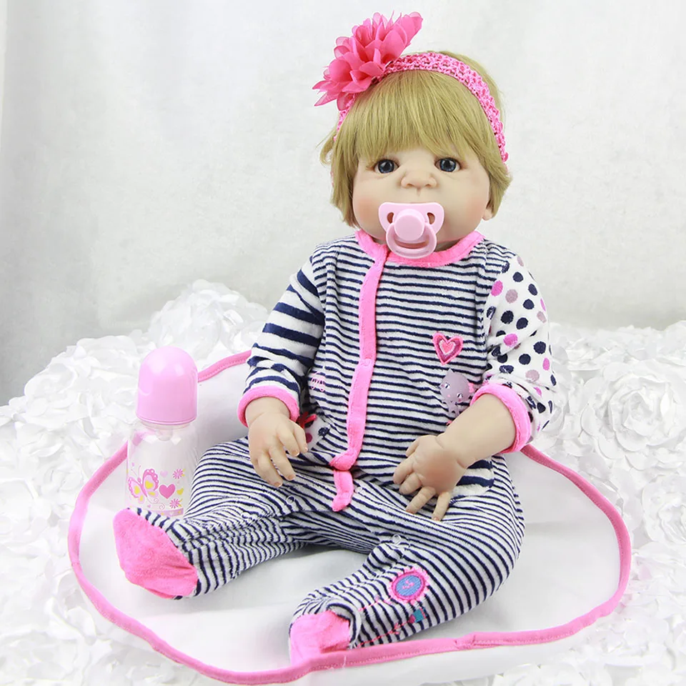 NPKDOLL 23inch Reborn Baby Lifelike Cute Full Body Silicone Dolls Girl Toys A Gift For Girls | Игрушки и хобби