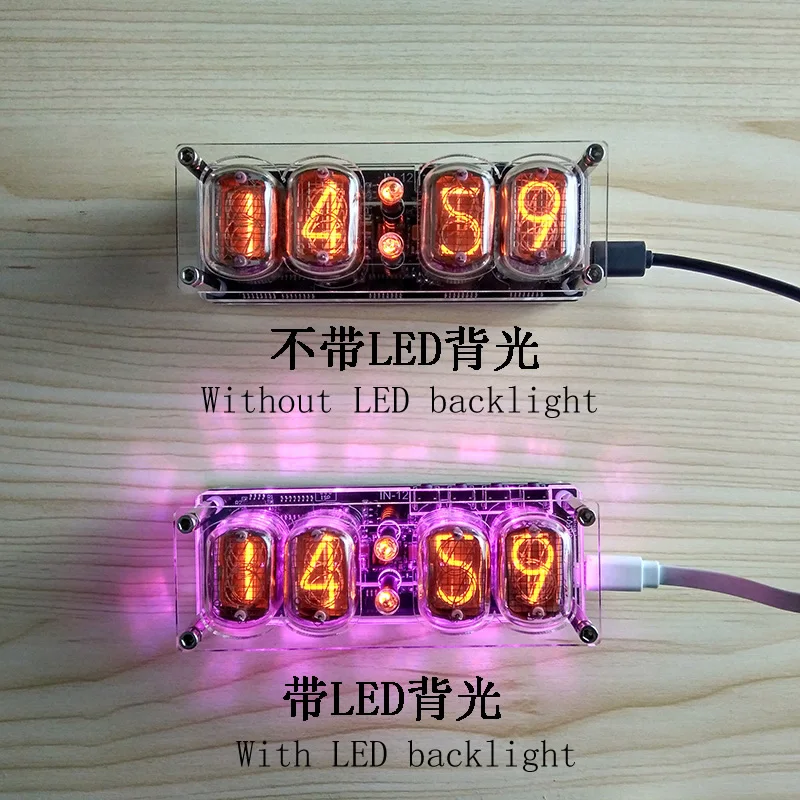 Светящиеся часы 12 дюймов 4 значные цветсветодиодный светодиодные DS3231 nixie в том