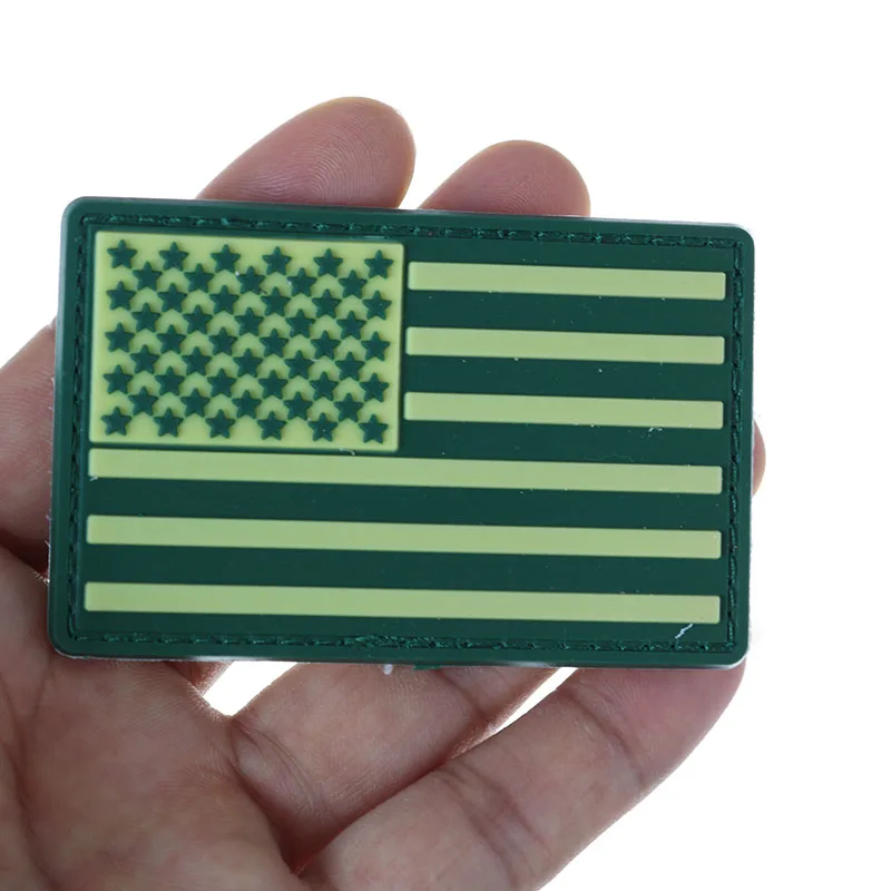 ПВХ резиновый американский флаг 3D тактический знак красный/зеленый Военная Униформа плечо армейская Пряжка Водонепроницаемый Открытый Знак значок