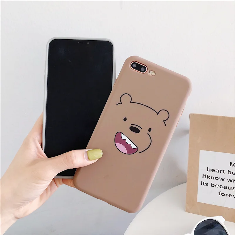 Мягкий силиконовый чехол с рисунком медведя для iphone x xs max милым медведем 6s 6 plus