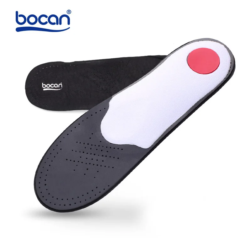 Bocan genuine leather insoles for shoes arch support orthopedic insoles breathable for men and women