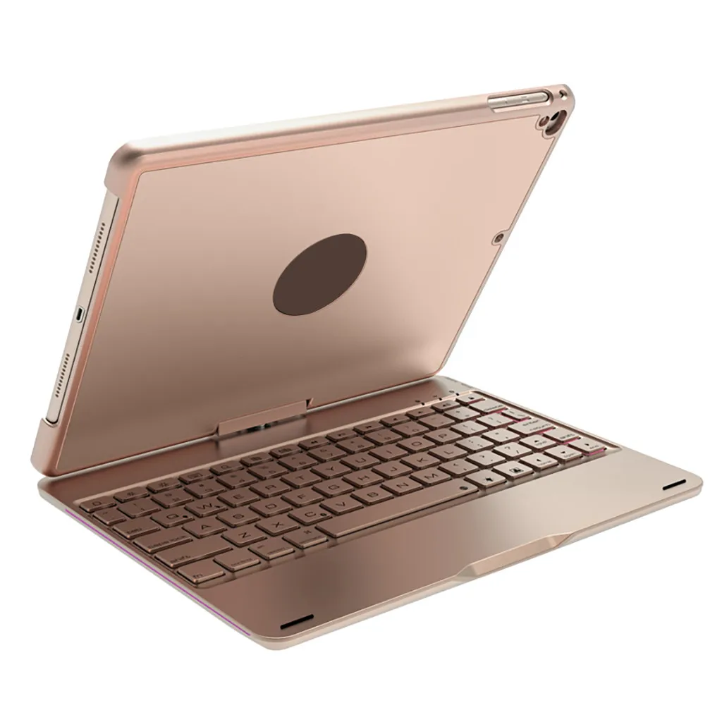 Золотой Клавиатура VOBERRY для IPad Air/Pro 10,5 чехол с откидной крышкой на 360 градусов Беспроводная Bluetooth клавиатура с подсветкой Bluetooth клавиатура#2 - Цвет: Золотой