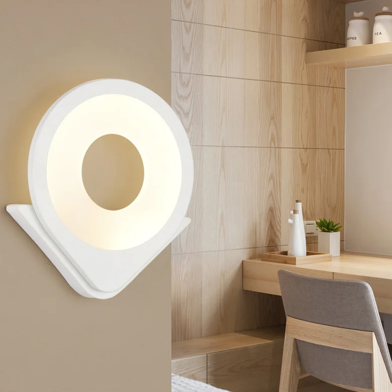 15W LED wall sconce light fixture SMD 2835 acrylic decor bedside lamp cup shape white shell | Лампы и освещение
