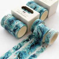 3 pcslot whale washi tape set cute adhesive tape diy decoration sticker scrapbooking diary masking tape stationery supply
