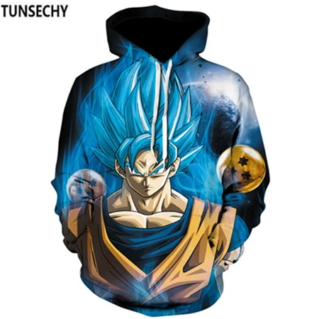 picture color TUNSECHY Аниме Драконий жемчуг Z карман толстовки с капюшоном малыш Гоку 3D толстовки для мужчин женщин с длинным рукавом новая Толстовка - Цвет: picture color