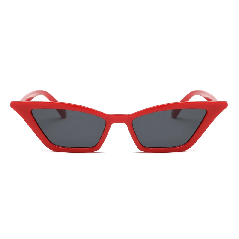 red frame gray Новые женские маленькие солнцезащитные очки кошачий глаз винтажные мужские модные брендовые дизайнерские красные Квадратные Солнцезащитные очки UV400 gafas de sol - Цвет линз: red frame gray