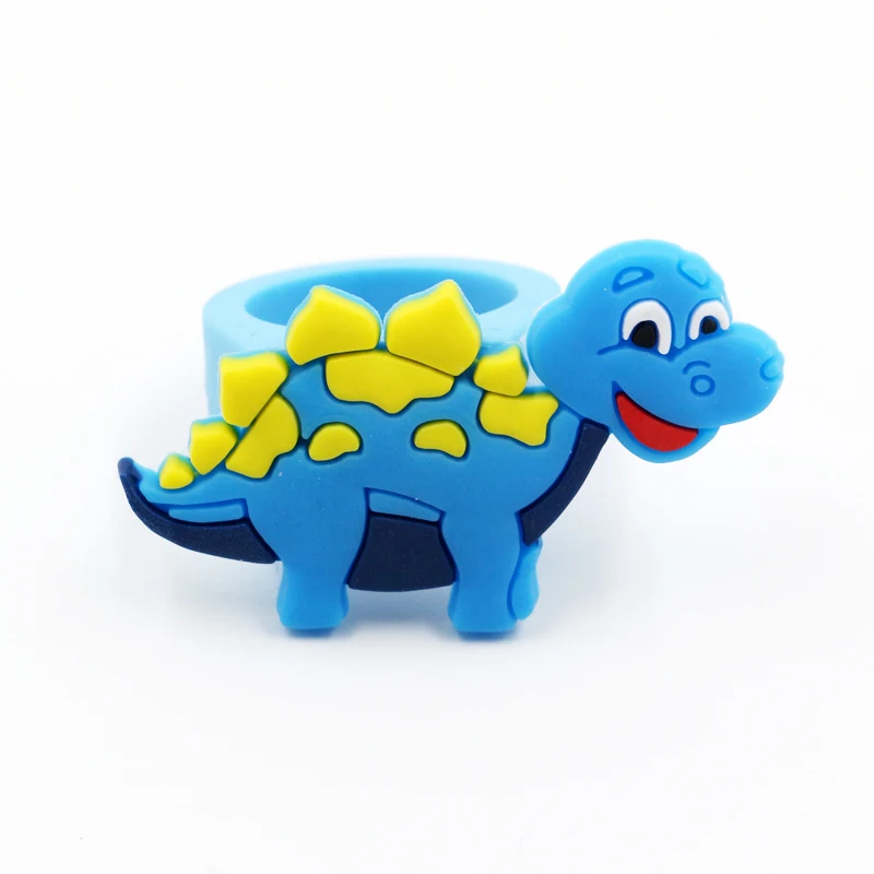 Blue Ring 3pcs 3, 6, 12 шт. вечерние сувениры для душа ребенка Декор мультфильм Динозавр браслеты из колец для детей день рождения украшения подарки поставки, Q - Цвет: Blue Ring 3pcs