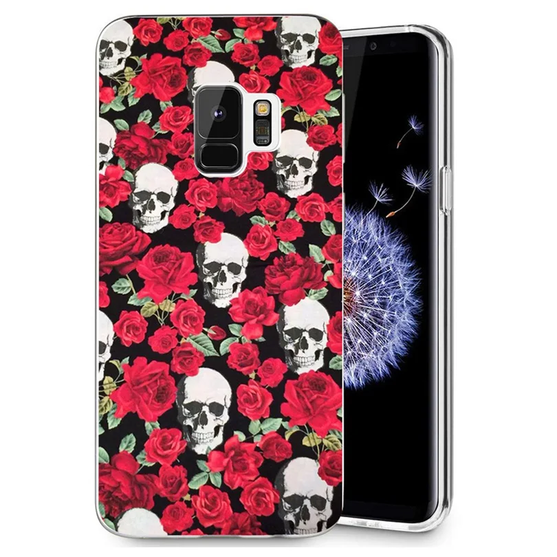 Модный Ретро стиль цветок Череп чехол для телефона Samsung Galaxy S9 S9Plus S8 Plus S7 edge Note 8