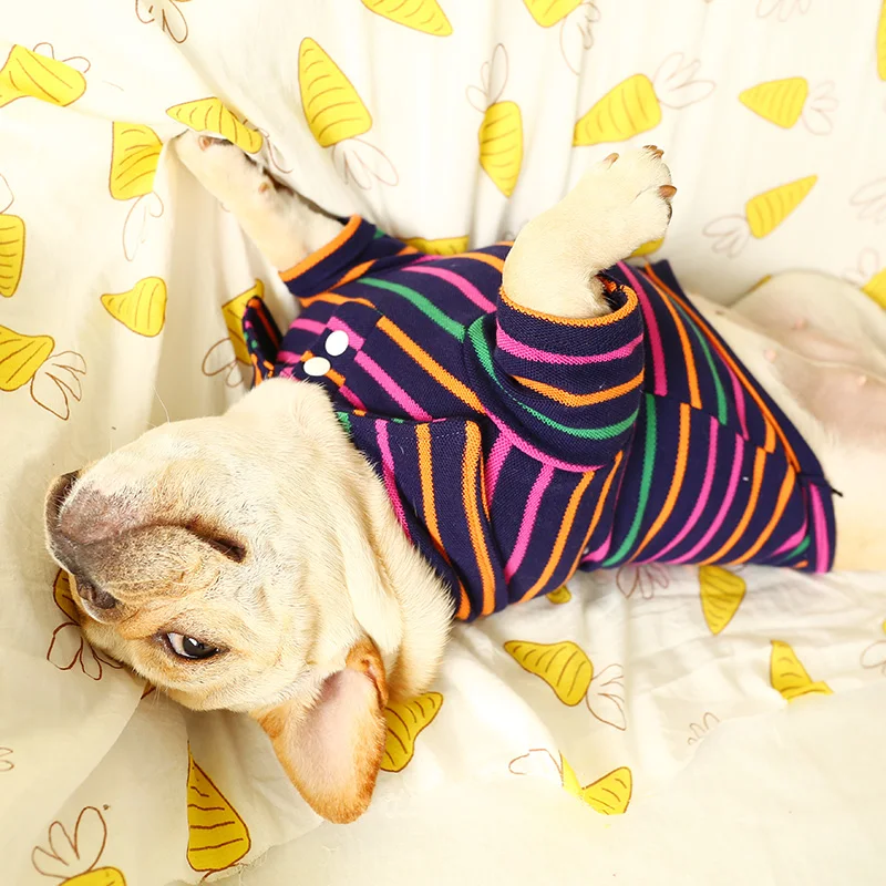 Цветная полосатая летняя одежда для собак S 2L домашних животных среднего размера