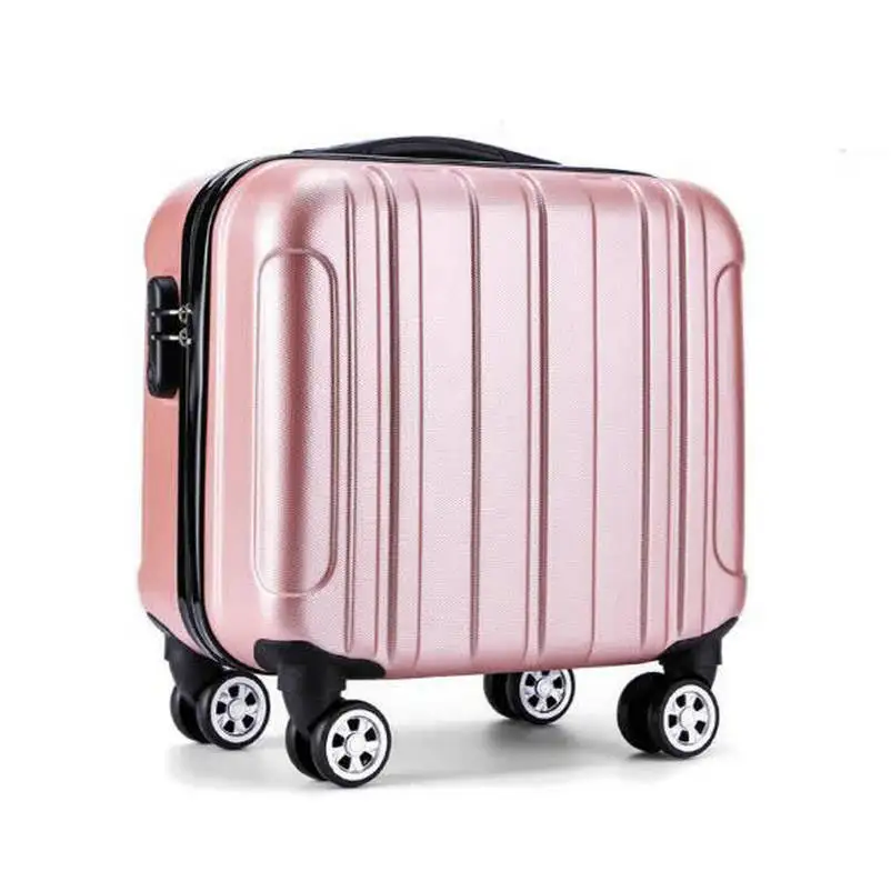 Rose Gold Новое поступление 16 дюймов сумки на колёсиках чемоданы с Для женщин, Сумка для путешествия сумки Для мужчин чемодан на колесиках Чемодан чемодан LGX33 - Цвет: Rose Gold