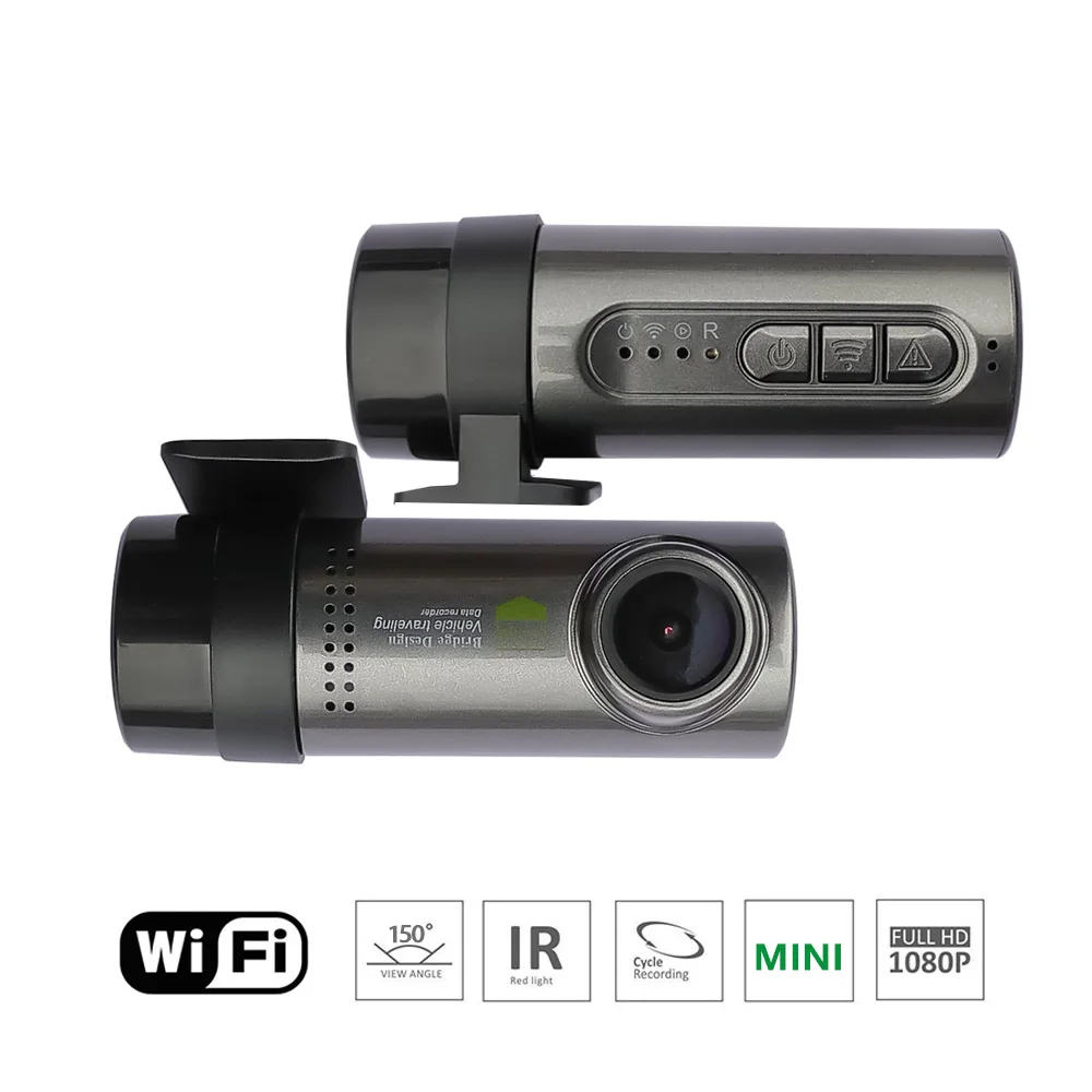 Автомобильный видеорегистратор Wi-Fi камера беспроводной мониторинг Full Hd1080p