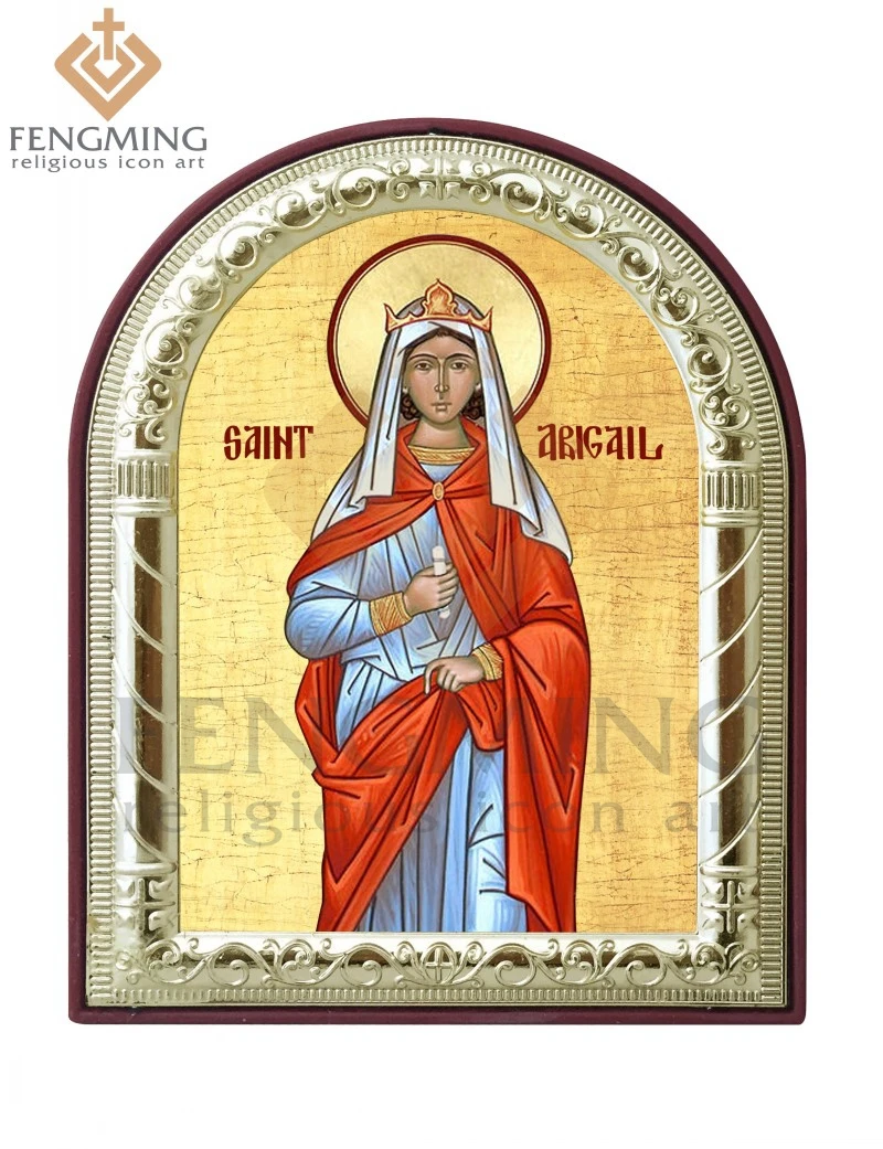 Металлические Картины из серебряного и золотого материала saint Abigail пластиковая