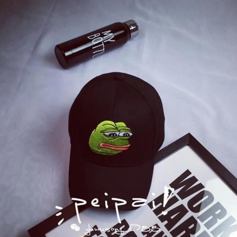 Sad Kermit Кепка лягушка Pepe Feels Bad Man вышивка солнцезащитная Хип хоп бейсбольная Snapback