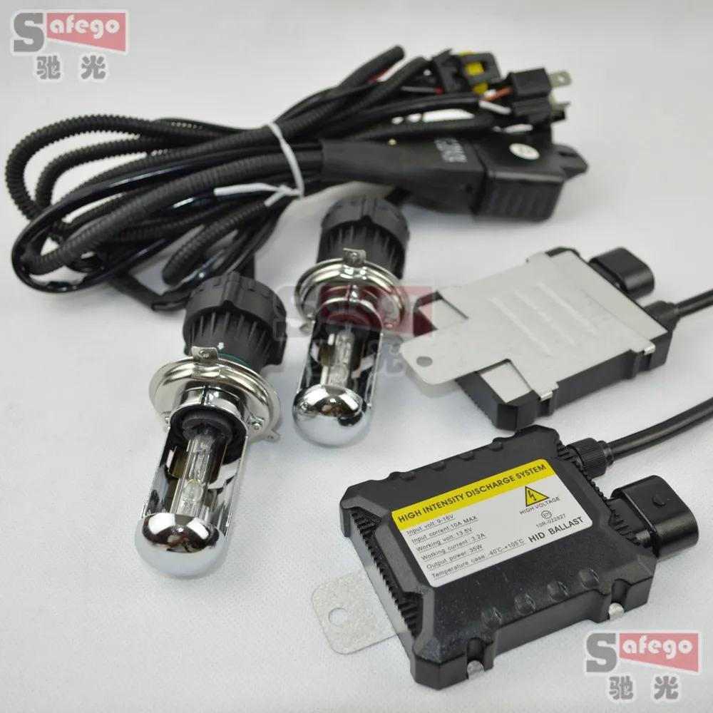 1 комплект 12V 35W HID hi/короче спереди и длиннее сзади) биксенон H4 Комплект 4300K 6000K 5000K 8000K 10000K 12000 привет низкой xenon hid ксеноновый Ближний и Дальний свет h4 комплект автомобильных фар