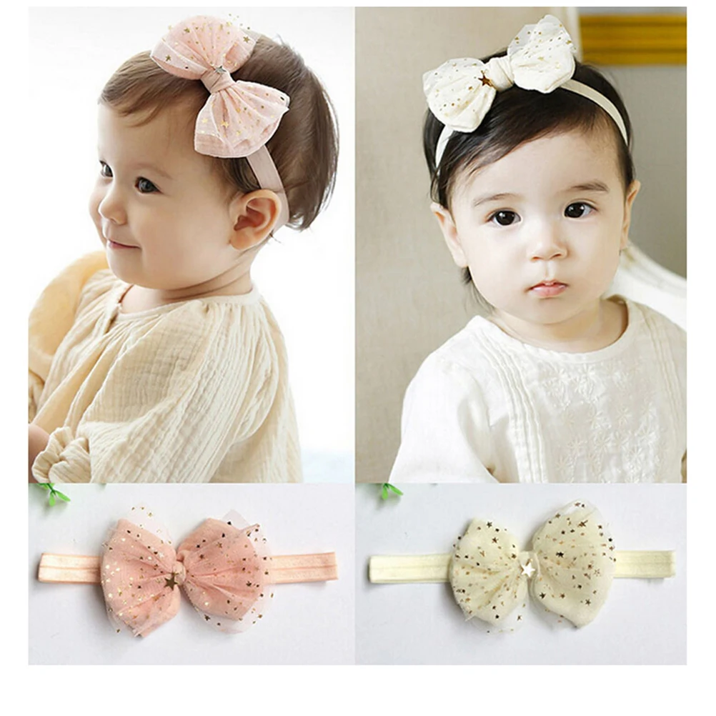 1Pc Pink White Kawaii Baby Girl Toddler Headwear Headband Accessories Dot Cotton Bowknot Hair Band Hot sale | Детская одежда и