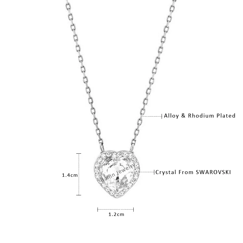 2017 оригинальное ожерелье и подвеска в форме сердца Сваровски с кристаллами для
