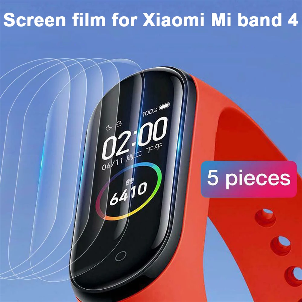 5 шт. мягкая защитная пленка для смарт-часов Mi Band 4 | Электроника