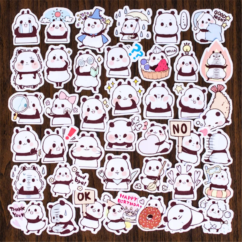 Горячая Распродажа 120 шт. наклейка на лицо панды смешанные смешные наклейки