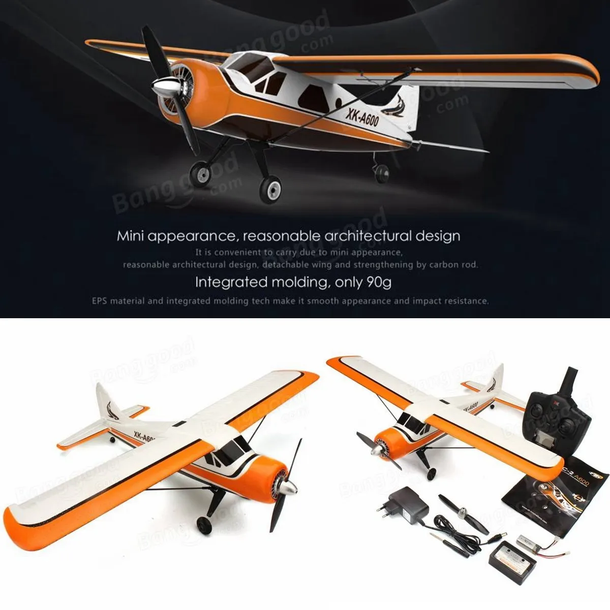 XK DHC-2 DHC2 A600 5CH 3D 6G Системы бесщеточный мотор RC самолет совместимый для Futaba в режиме RTF 1/2 прокатки
