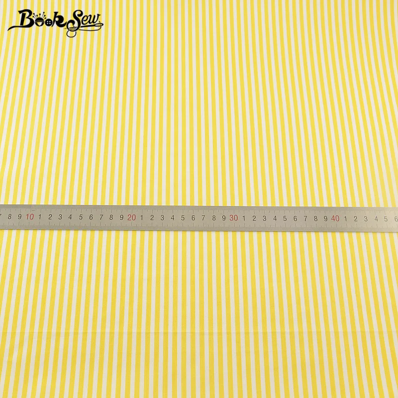 Booksew Новый 100% хлопок саржевая ткань высокого качества желтые полоски дизайн