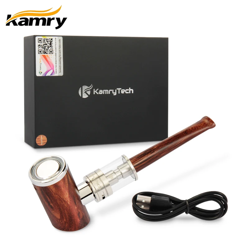 100% Original Kamry E-Pipe kit Electronic Hookah Pen 1100mAh Power Wooden Design E Pipe K1000 Plus Cigarette Vape | Электроника