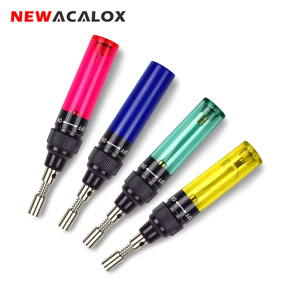 NEWACALOX газированное пламя мини Газовый паяльник фонарь Регулируемый самозажигающийся беспроводной паяльник ручка сварочный инструмент для ремонта