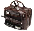 Портфель из натуральной кожи для ноутбука, цвет в ассортименте, 1 шт