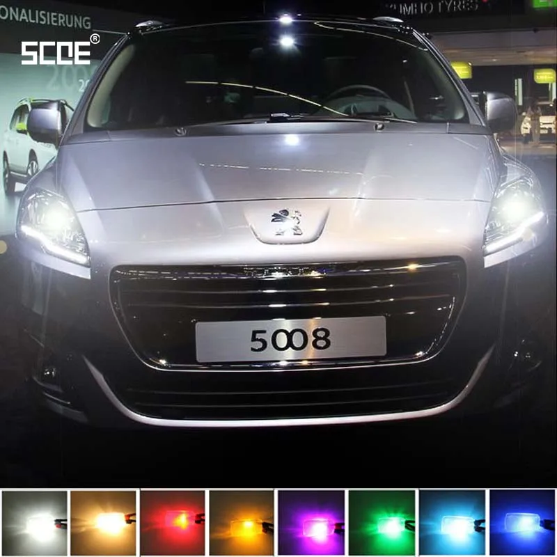 Для Peugeot 5008 SCOE 2015 высокое качество Хэллоуин 2X 12SMD светодиодный передний
