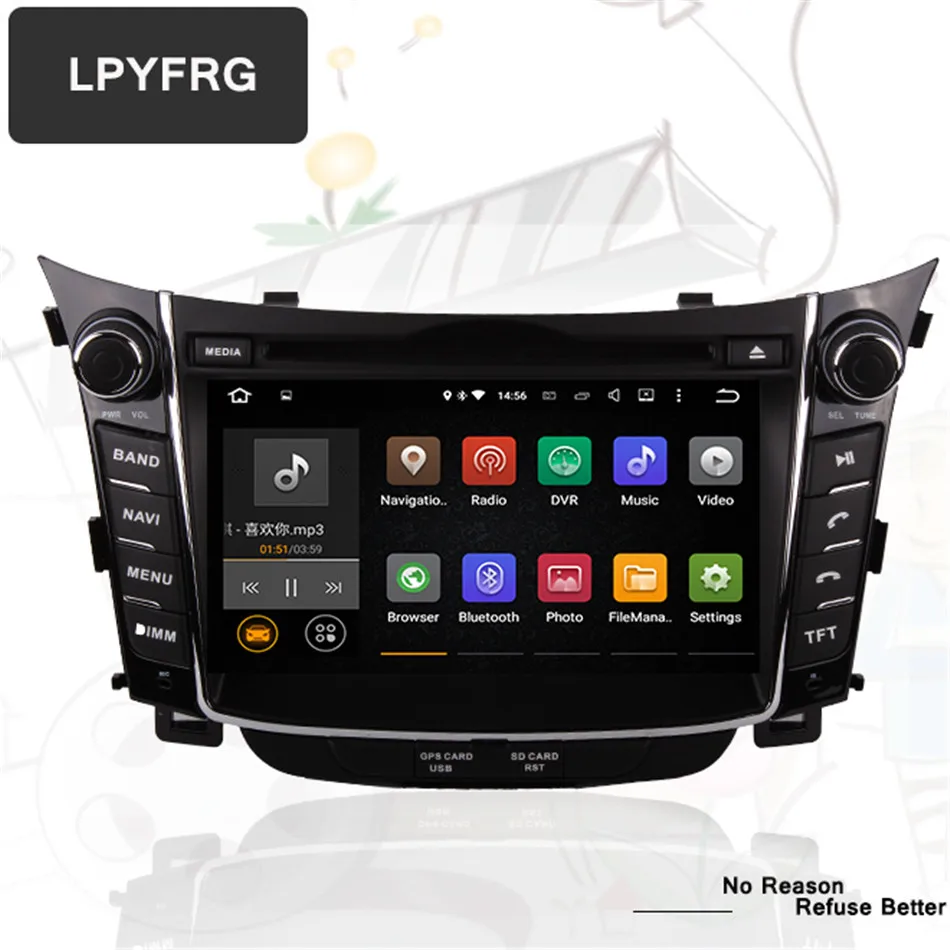 Octa Core android 10 0 автомобильный dvd gps плеер 1024*600 для HYUNDAI i30 2011 2012 2013 навигация
