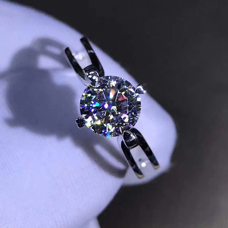 18K кольцо из белого золота 1ct 2ct 3ct специальный дизайн Moissanite Ювелирное для