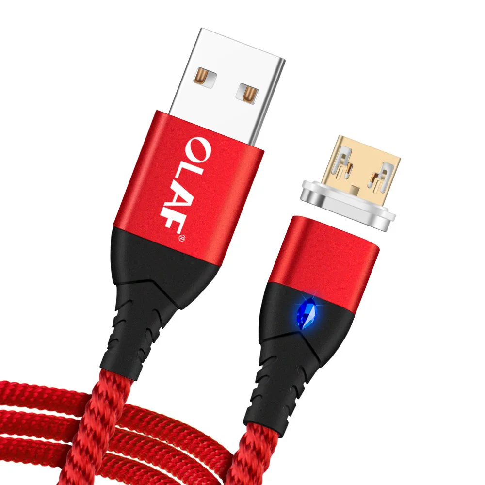 Олаф светодиодный магнитный Micro USB кабель для samsung S7 sony LG 1 м Магнитный кабель передачи данных для быстрой зарядки для Xiaomi Redmi Android провод шнур